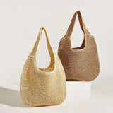 Handwoven Straw Beach Shoulder Bag Large Capacity Totes