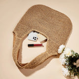 Handwoven Straw Beach Shoulder Bag Large Capacity Totes
