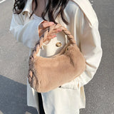 Winter Plush Handbags for Women - Casual Shoulder Bag