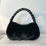 Winter Plush Handbags for Women - Casual Shoulder Bag