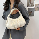 Winter Plush Handbags for Women - Casual Shoulder Bag