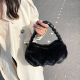 Winter Plush Handbags for Women - Casual Shoulder Bag