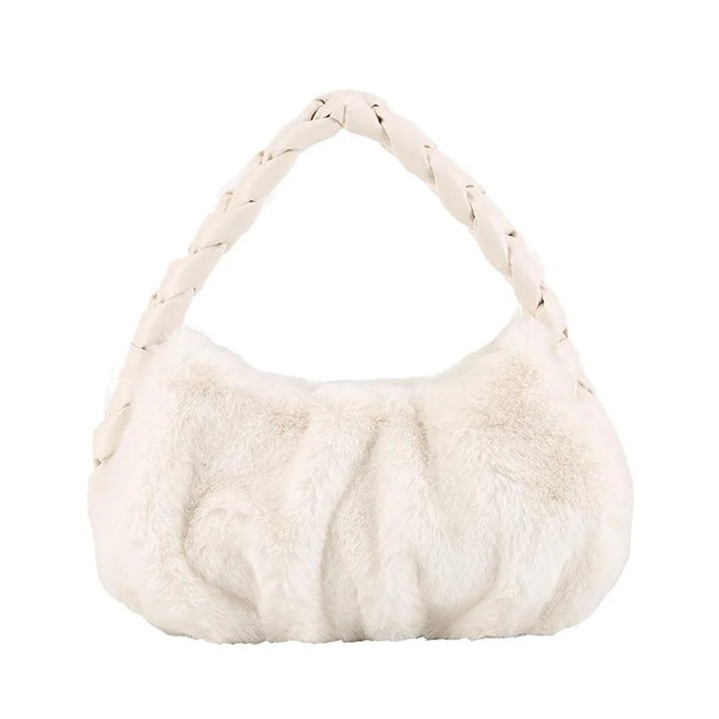 Winter Plush Handbags for Women - Casual Shoulder Bag