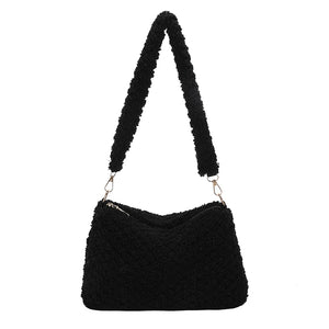 Plush Shoulder Bags for Women Winter Armpit Bag Purses and Handbags