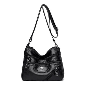 Women's Shoulder Bag Layer Pocket Messenger Handbag - Various Colors