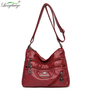 Women's Shoulder Bag Layer Pocket Messenger Handbag - Various Colors