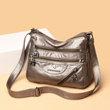 Women's Shoulder Bag Layer Pocket Messenger Handbag - Various Colors