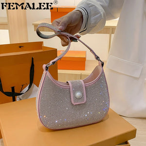 Diamond-Studded Lady Shoulder Bag Crossbody Tote