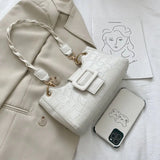 Texture High Ladies Ins Zipper Shoulder Bags Women