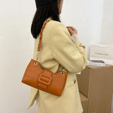 Texture High Ladies Ins Zipper Shoulder Bags Women