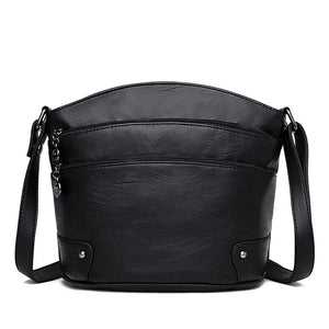 Vintage Soft PU Leather Women Messenger Bag Shoulder Zipper Lady Bag