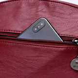 Vintage Soft PU Leather Women Messenger Bag Shoulder Zipper Lady Bag