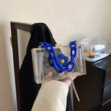 Summer Flowers Acrylic Box Hand Purse Women Shoulder Crossbody Bag