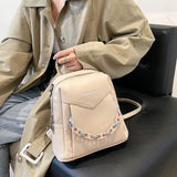 Women Backpack chain Ladies School bags for Teenager Girls