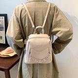 Women Backpack chain Ladies School bags for Teenager Girls