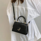 Women's Crocodile Pattern Shoulder Bag - All-match Portable Small Square Bag