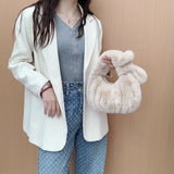 Faux Fur Women's Clutch Purse Soft Plush Shoulder Bag