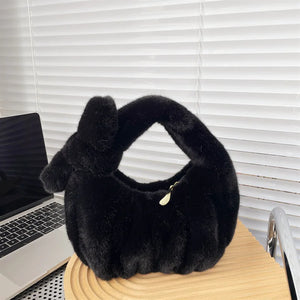 Faux Fur Women's Clutch Purse Soft Plush Shoulder Bag