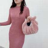 Faux Fur Women's Clutch Purse Soft Plush Shoulder Bag