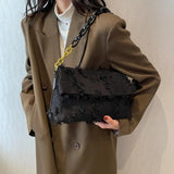 Women's Chain Shoulder Bag High Canvas Crossbody Tote