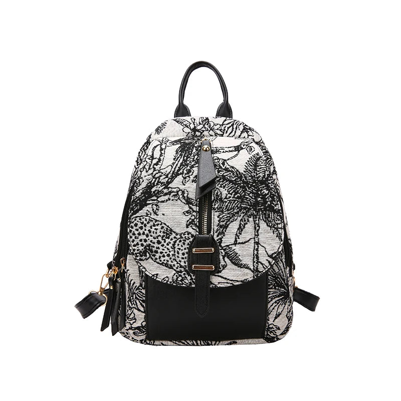 Flower Pattern School Backpack for Girls