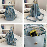 Flower Pattern School Backpack for Girls