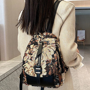 Flower Pattern School Backpack for Girls