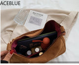 Autumn Winter Retro Women's Large-capacity Bag Suede Shoulder Bucket Bag