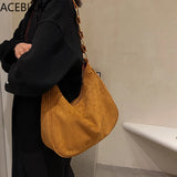 Autumn Winter Retro Women's Large-capacity Bag Suede Shoulder Bucket Bag