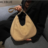 Autumn Winter Retro Women's Large-capacity Bag Suede Shoulder Bucket Bag