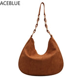 Autumn Winter Retro Women's Large-capacity Bag Suede Shoulder Bucket Bag