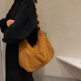 Women's Retro Bucket Bag Suede Shoulder Bag