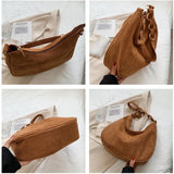 Women's Retro Bucket Bag Suede Shoulder Bag