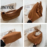 Retro Suede Bucket Bag, Large-capacity Shoulder Bag