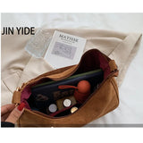 Retro Suede Bucket Bag, Large-capacity Shoulder Bag