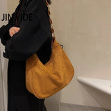 Retro Suede Bucket Bag, Large-capacity Shoulder Bag