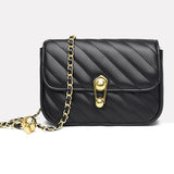 Leather Crossbody Chain Bag for Women