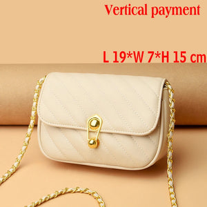 Leather Crossbody Chain Bag for Women
