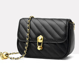Leather Crossbody Chain Bag for Women