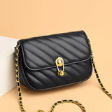 Leather Crossbody Chain Bag for Women