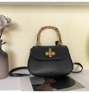 Bamboo Handle Women's Handbag Saddle Shoulder Messenger Bag