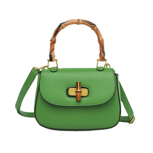 Bamboo Handle Women's Handbag Saddle Shoulder Messenger Bag