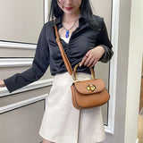 Bamboo Handle Women's Handbag Saddle Shoulder Messenger Bag