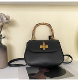 Bamboo Handle Women's Handbag Saddle Shoulder Messenger Bag