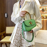 Bamboo Handle Women's Handbag Saddle Shoulder Messenger Bag