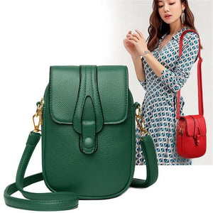 Leather Mini Crossbody Bag Women Small Shoulder Messenger Clutch