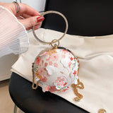 Lace Applique Evening Shoulder Bag Top Handle Crossbody Bag