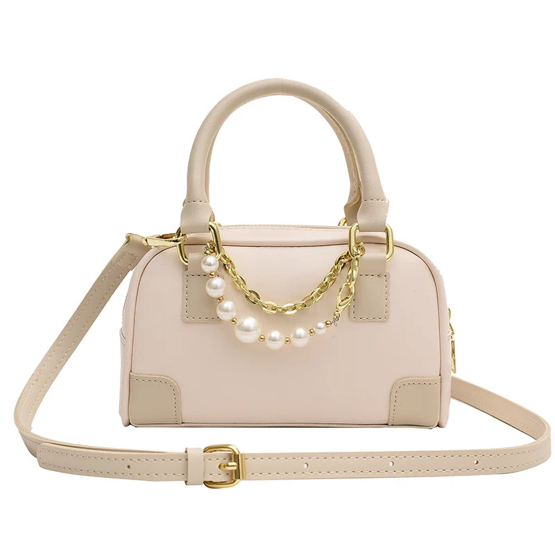 Women's Leather Crossbody Bag Boston Handbag