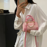 Women's Leather Crossbody Bag Boston Handbag