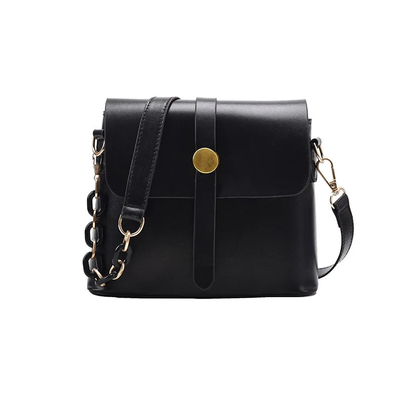 Small Bucket Bag Women PU Leather Shoulder Cross Body Bag